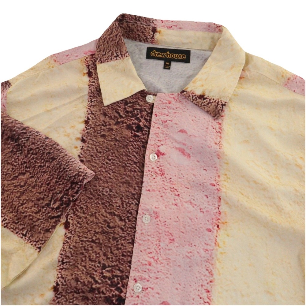 Drew House Button Up Camp Shirt Neapolitan Graphic Print Multicolor Cotton Men M